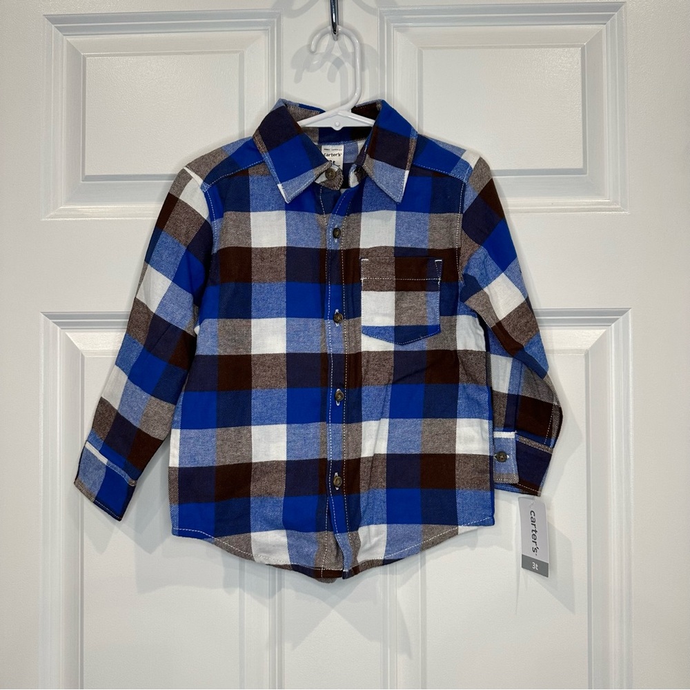 Carters Plaid Shirt Size 3T NWT